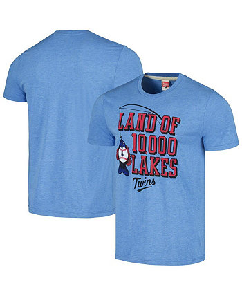 Мужская голубая футболка Minnesota Twins Land of 10,000 Lakes Hyper Local Tri-Blend Homage
