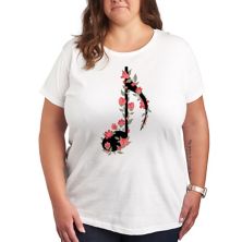 Plus Floral Music Note Graphic Tee Unbranded