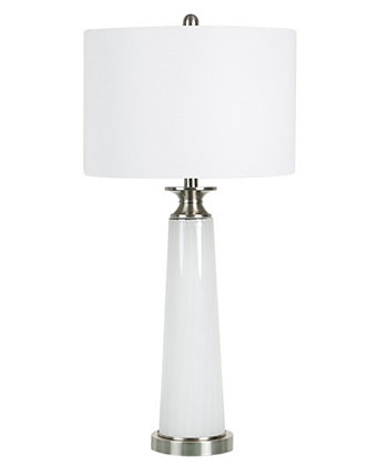 Настольная лампа на колонне из облачного стекла 31 дюйм с ночником и дизайнерским абажуром FANGIO LIGHTING