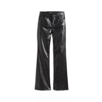 Girl's Faux Leather Flare Pants Tractr