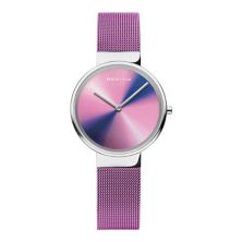 BERING Женские классические розовые часы Aurora Borealis с миланским браслетом Bering