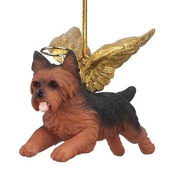 Honor the Pooch: Yorkie Holiday Dog Angel Ornament Design Toscano