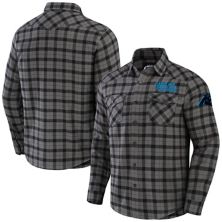 Men's NFL x Darius Rucker Collection by Fanatics Gray Carolina Panthers Flannel Long Sleeve Button-Up Shirt NFL x Darius Rucker Collection by Fanatics
