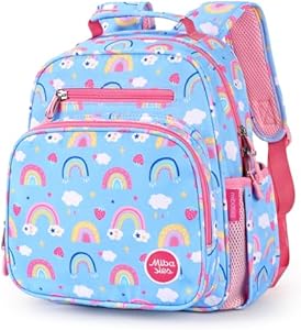 mibasies Toddler Backpack for Girls 2-4: Preschool Kindergarten Backpack - Cute Kids Backpacks for Girls - Flower Backpack for Girls Pink Mibasies