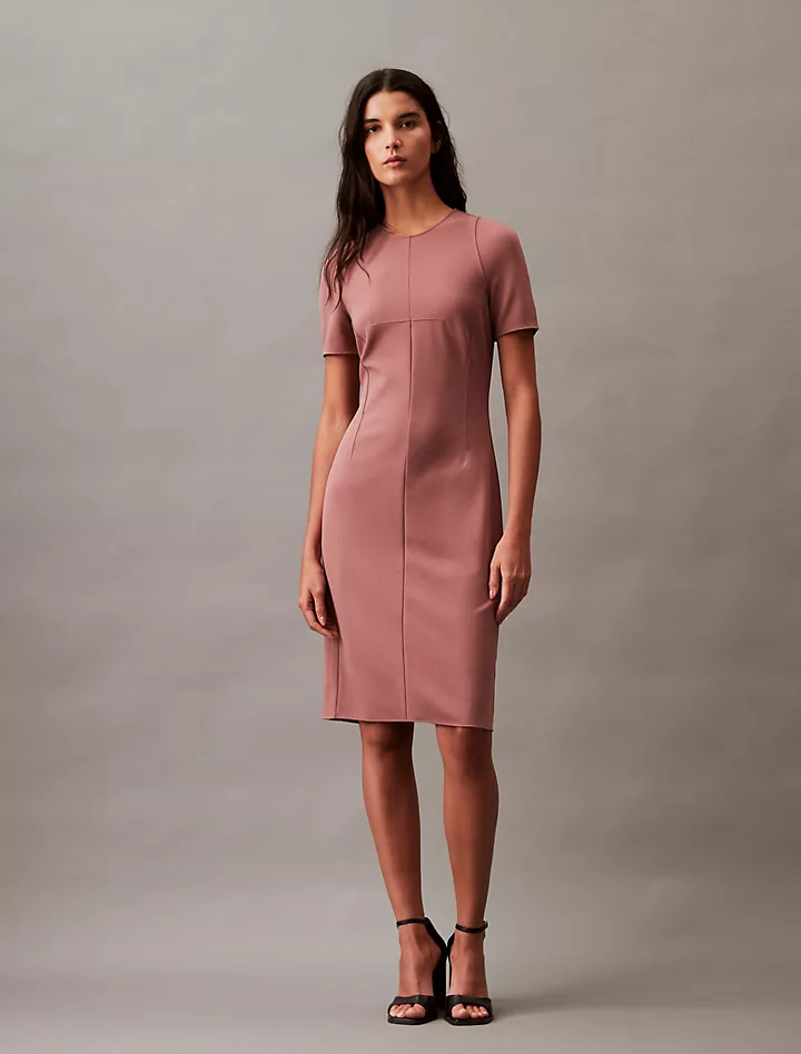 Компактное платье прямого кроя из эластичного крепа Calvin Klein