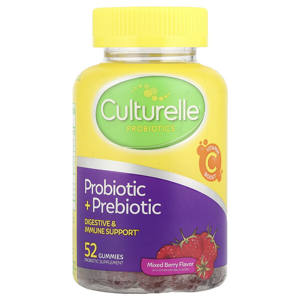 Probiotic + Prebiotic Gummies (Жевательные конфеты), Mixed Berry, 52 Gummies Culturelle