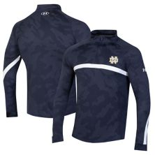 Мужская футболка Under Armour темно-синего цвета Notre Dame Fighting Irish Game Day с камуфляжным принтом реглан и молнией четверть четверти Under Armour