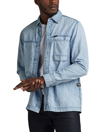 Мужская джинсовая куртка прямого кроя с выцветшими от солнца G-STAR RAW