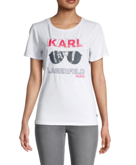 Футболка с логотипом солнцезащитных очков Karl Lagerfeld Paris