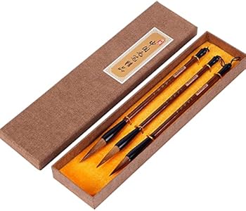 Chinese Traditional Calligraphy Brush/Chinese Calligraphy Watercolor Sumi Drawing Brush Wolf Hair/Painting Sumi Set((L + M + S)) Hbasyp