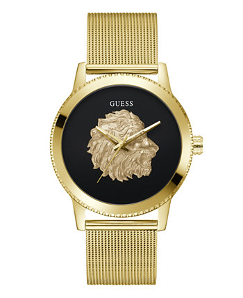 Men's Analog Gold-Tone Stainless Steel Mesh Watch, 44mm GUESS