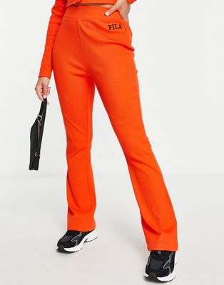 Ребристые расклешенные брюки Fila с красным логотипом Fila