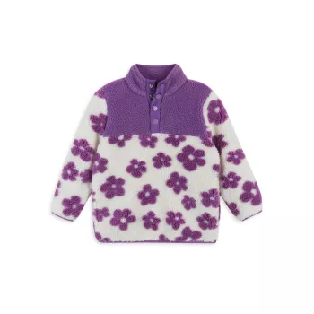 Флисовый пуловер с цветочным принтом для маленькой девочки Andy & Evan
