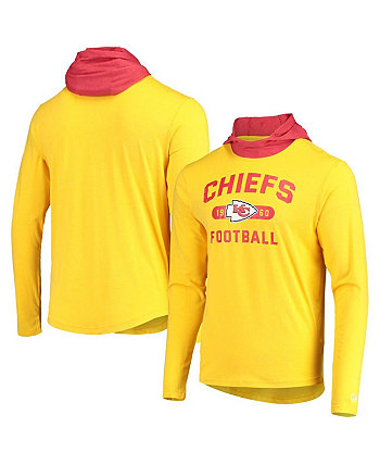 Мужская золотисто-красная футболка с длинным рукавом и худи Kansas City Chiefs Active Block New Era