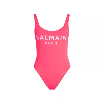 Сплошной купальник с логотипом Balmain