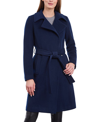 Женское пальто с запахом и поясом из смесовой шерсти Michael Kors