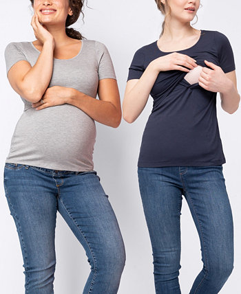 Women's Maternity Nursing T-shirts, Twin Pack Seraphine