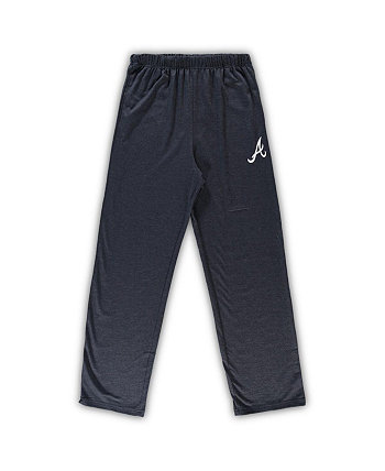 Мужские пижамные штаны Atlanta Braves Big and Tall с меланжевым покрытием темно-синего цвета Profile