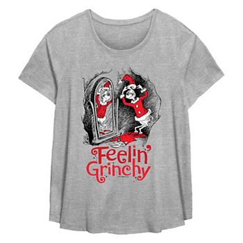 Plus Size Dr. Seuss Feeling Grinchy Flowy Graphic Tee Grinch