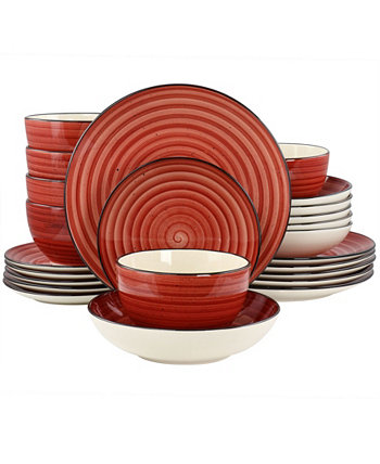 Набор столовой посуды Gia из 24 предметов из керамики, сервиз на 6 персон Elama