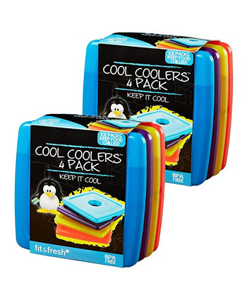 Тонкие пакеты со льдом Cool Coolers для ланч-боксов, ланч-пакетов и холодильников, набор из 8 шт. Fit & Fresh