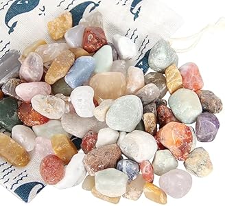 1.1lb Natural Mixed Crystal Stones, Rock & Mineral Collection- Medium Size Mixed Healing Crystal Chakra Stones, Crushed Crystal Mixed Gemstones for Crafts, Wicca, Reiki, Beautiful Package for Gift Orientrea