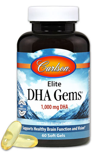 Carlson Elite DHA Gems® -- 1000 мг -- 60 мягких желатиновых капсул Carlson