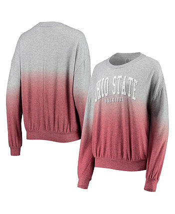 Женский пуловер с эффектом алого и серого цвета Ohio State Buckeyes Slow Fade Hacci Ombre с эффектом омбре Gameday Couture