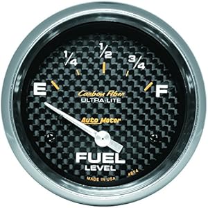 Auto Meter 4814 Carbon Fiber Electric Fuel Level Gauge Auto Meter