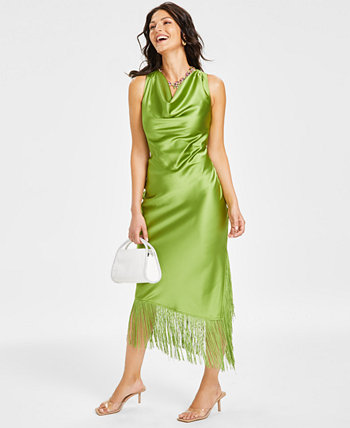 Женское платье миди с хомутом и бахромой, созданное для Macy's I.N.C. International Concepts