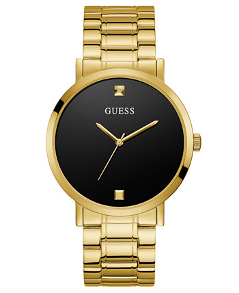 Мужские золотые часы с браслетом из нержавеющей стали с бриллиантовым акцентом, 44 мм GUESS