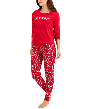 Подходящий женский пижамный комплект Merry Family, созданный для Macy's Family Pajamas