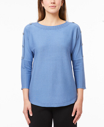 Women's Dolman-Sleeve Wavy-Ribbed Sweater MELISSA PAIGE