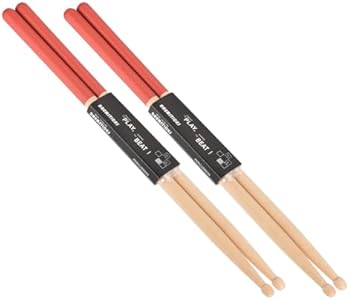 PATIKIL Maple Wood Drumstick 7A Anti Slip Handle Grips Drum Stick Black for Drumming Musical Instrument Percussion, 2 Pair Patikil