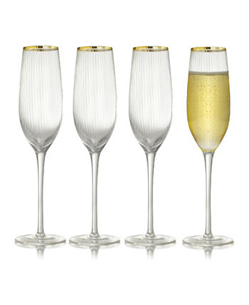Бокалы для шампанского Rocher, набор из 4 штук, 8,5 унции Qualia Glass