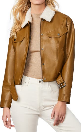 Куртка из искусственной кожи с отделкой из искусственного меха Bernardo