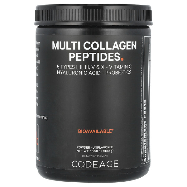 Гидролизованный мультиколлаген, Пептиды - 300 г - Codeage Codeage