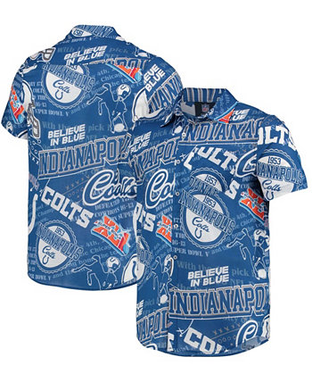 Мужская тематическая рубашка на пуговицах Royal Indianapolis Colts FOCO
