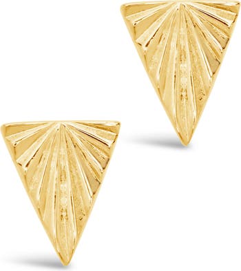 Текстурированные треугольные серьги-гвоздики из 14-каратного золота STERLING FOREVER FINE