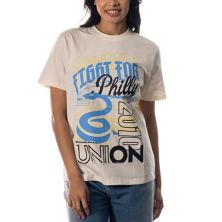 Women's The Wild Collective Cream Philadelphia Union Oversized Washed T-Shirt The Wild Collective