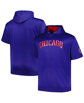 Мужской пуловер с капюшоном и короткими рукавами Royal Chicago Cubs Big and Tall Contrast Profile