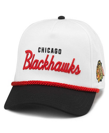 Men's White/Black Chicago Blackhawks Roscoe Washed Twill Adjustable Hat American Needle