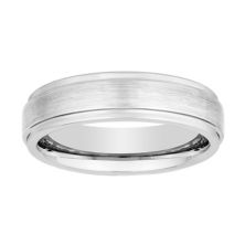 Мужское обручальное кольцо Lovemark Tungsten 6 мм Step Edge Satin Center Lovemark