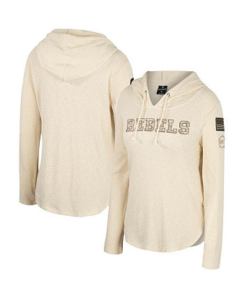 Women's Cream Ole Miss Rebels OHT Military-Inspired Appreciation Casey Raglan Long Sleeve Hoodie T-shirt Colosseum