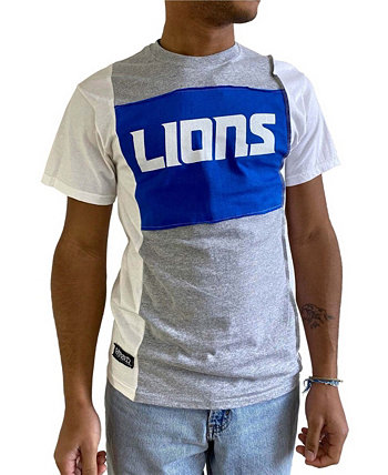 Мужская серая футболка с разрезом Detroit Lions Refried Apparel