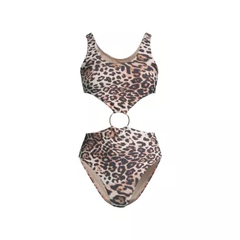 Leopard O-Ring One-Piece Swimsuit PQ