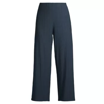Укороченные широкие брюки ребристой вязки Eileen Fisher