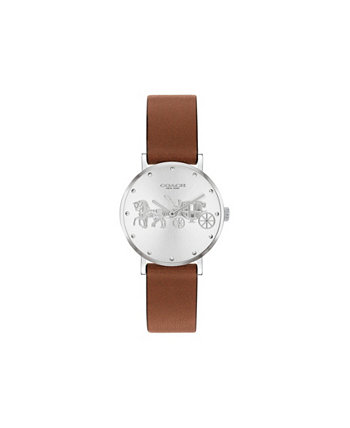 Женские часы Perry Saddle с кожаным ремешком, 28 мм COACH