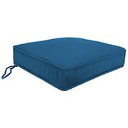 Jordan Manufacturing Sunbrella Canvas Regatta Rectangular Boxed Edge Outdoor Deep Seat Cushion Jordan Manufacturing