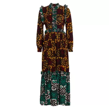 Bidemi Hand-Dyed Ruffle Maxi Dress Busayo